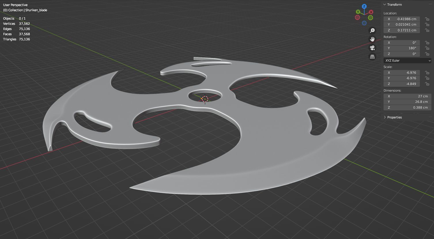 Shuriken blade 3D model for 3D print 3D print model_16