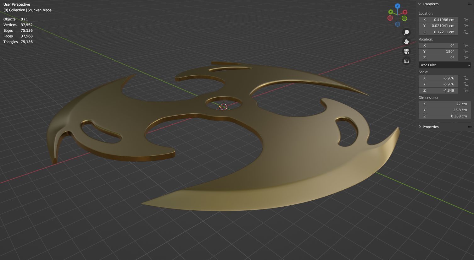 Shuriken blade 3D model for 3D print 3D print model_17