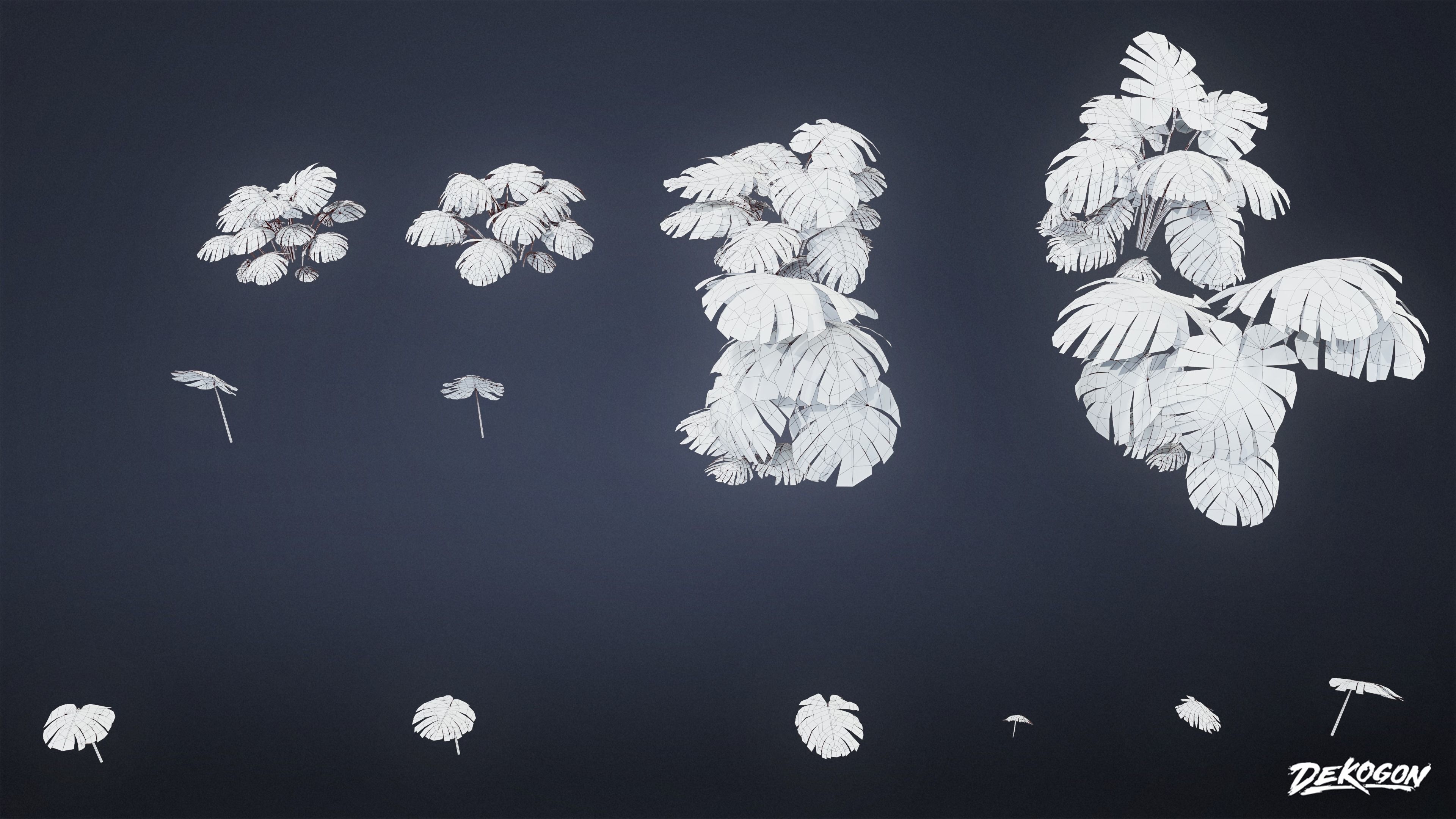 TROPICAL FOLIAGE - Swiss Cheese 01 - LOW POLY Low-poly 3D model_1