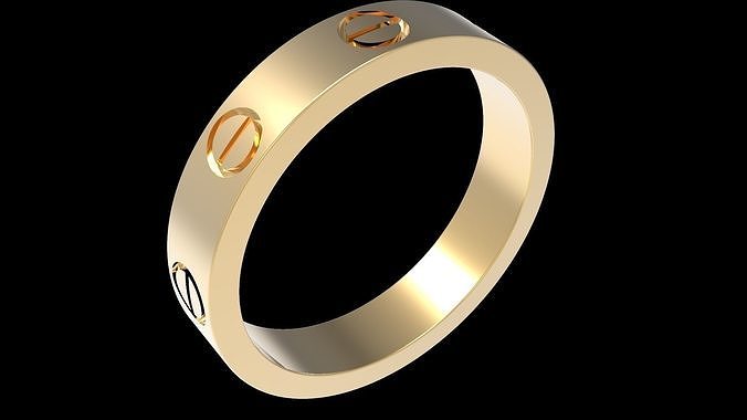 Screw Wedding Ring Width 3 7mm 17 7mm 3D print model