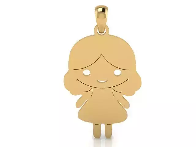 Baby Girl Pendant 3DM STL OBJ MTL
