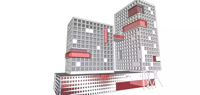 office highrise building design  3D model