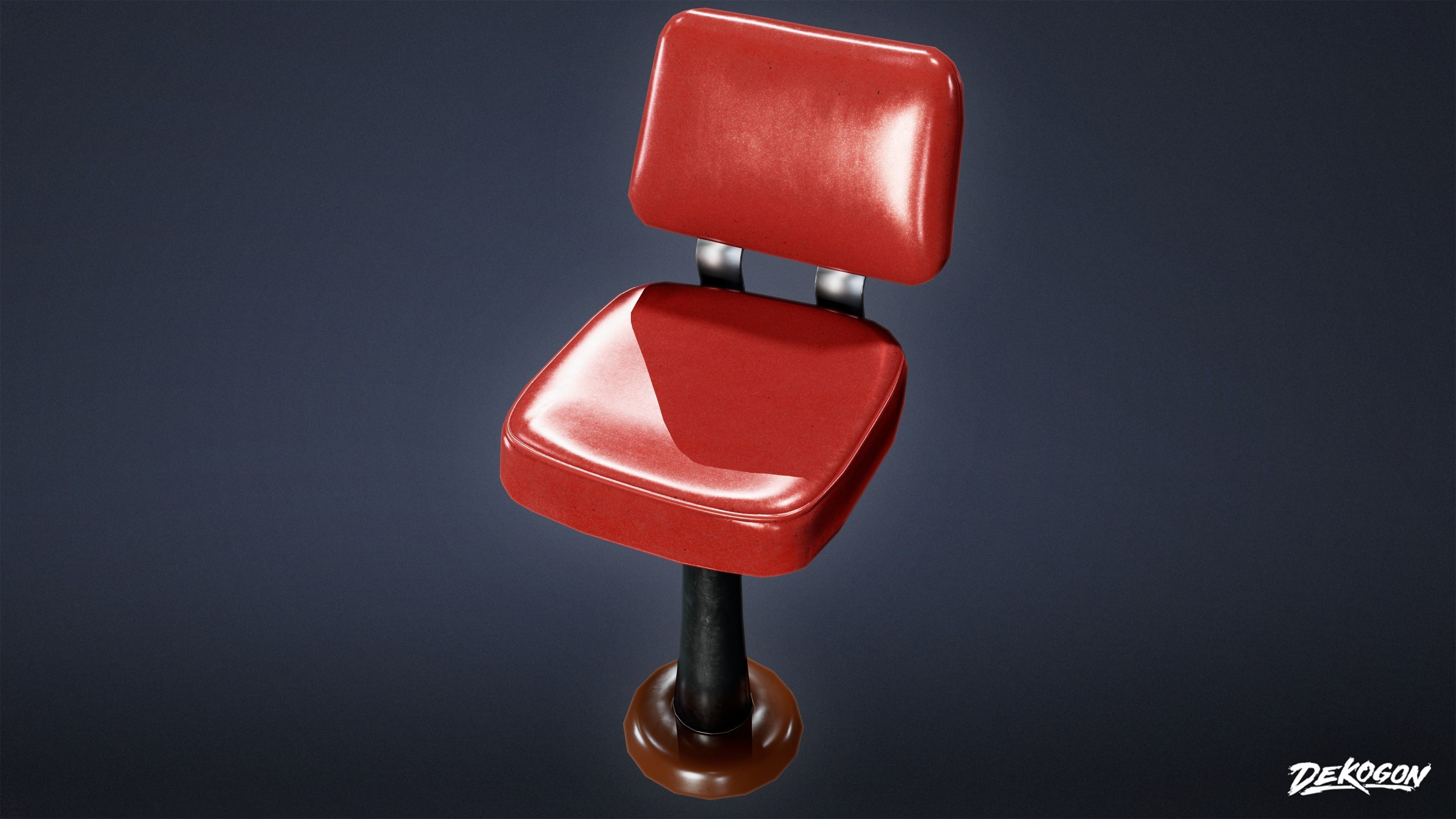 TRIANGLE DINER - Bar Chair 01 - LOW POLY Low-poly 3D model_5