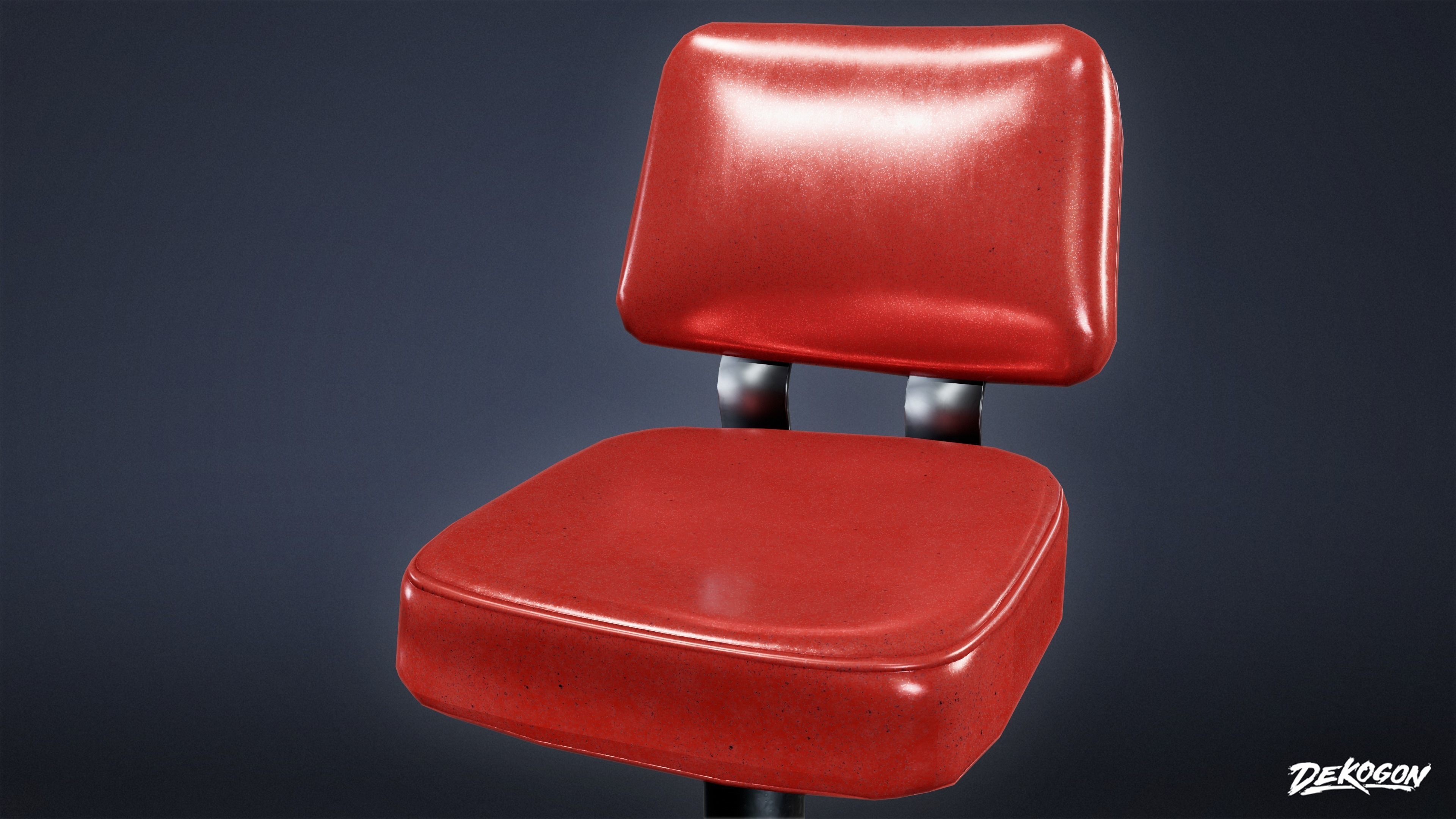TRIANGLE DINER - Bar Chair 01 - LOW POLY Low-poly 3D model_7