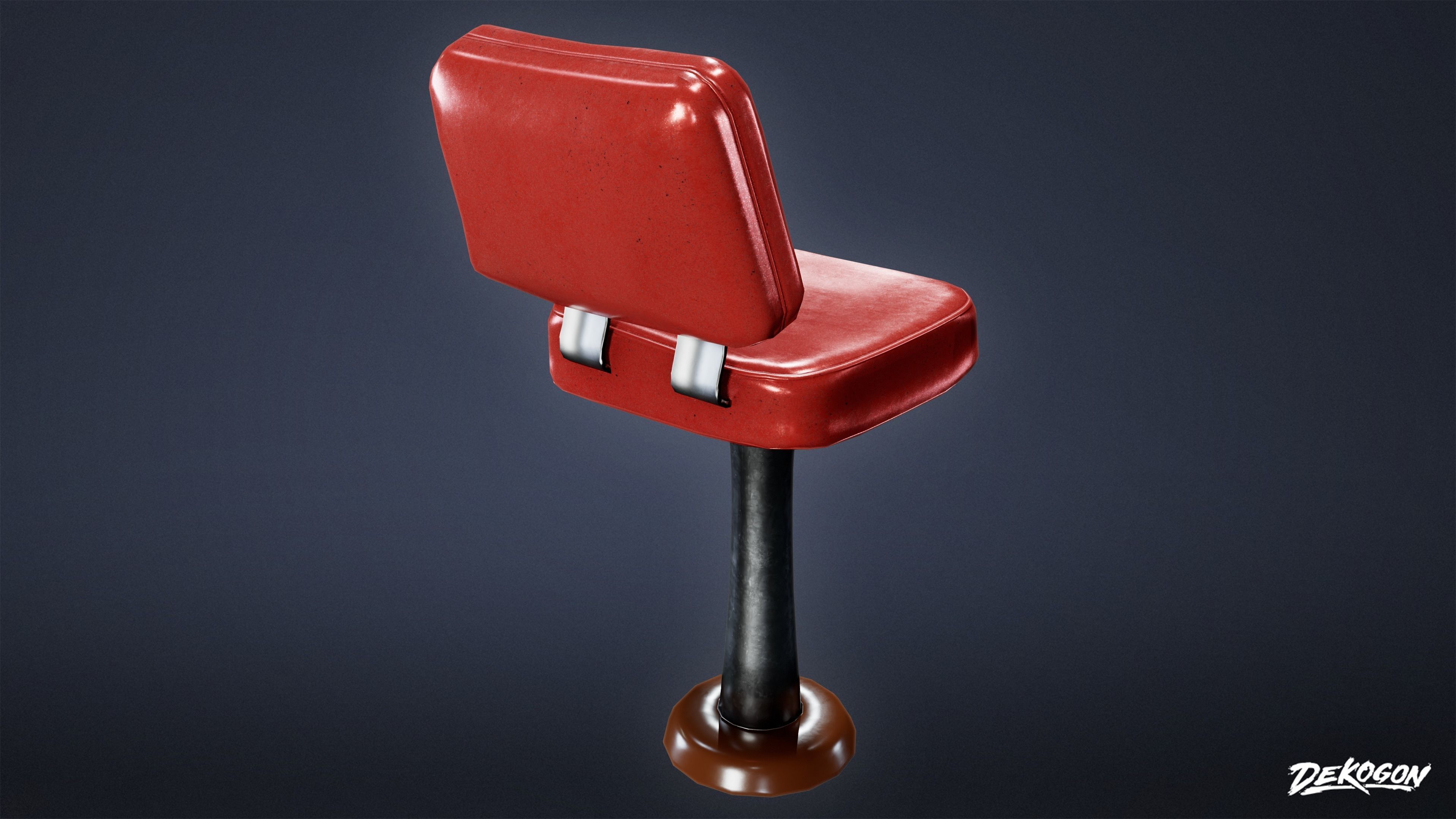 TRIANGLE DINER - Bar Chair 01 - LOW POLY Low-poly 3D model_4