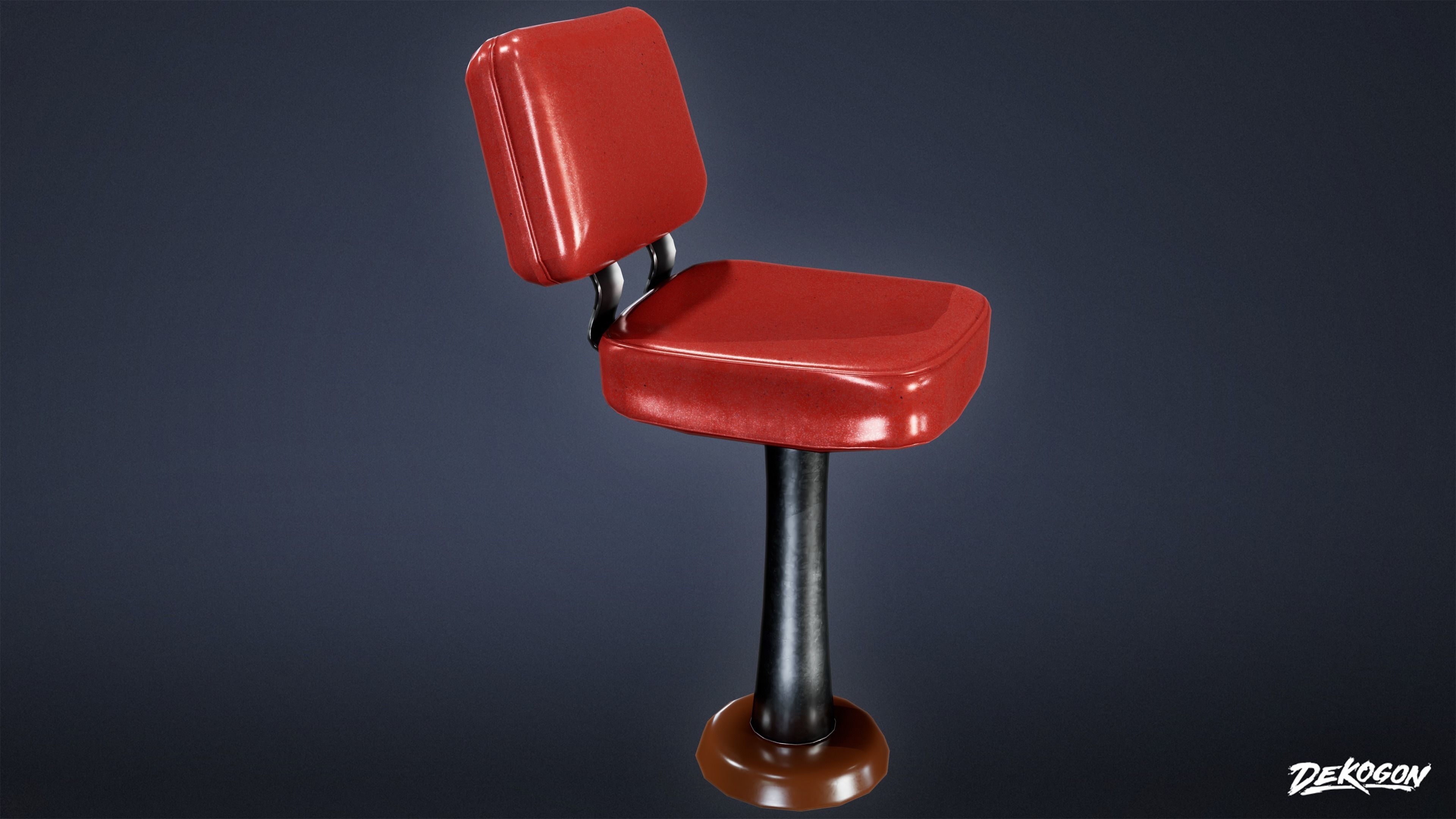 TRIANGLE DINER - Bar Chair 01 - LOW POLY Low-poly 3D model_3