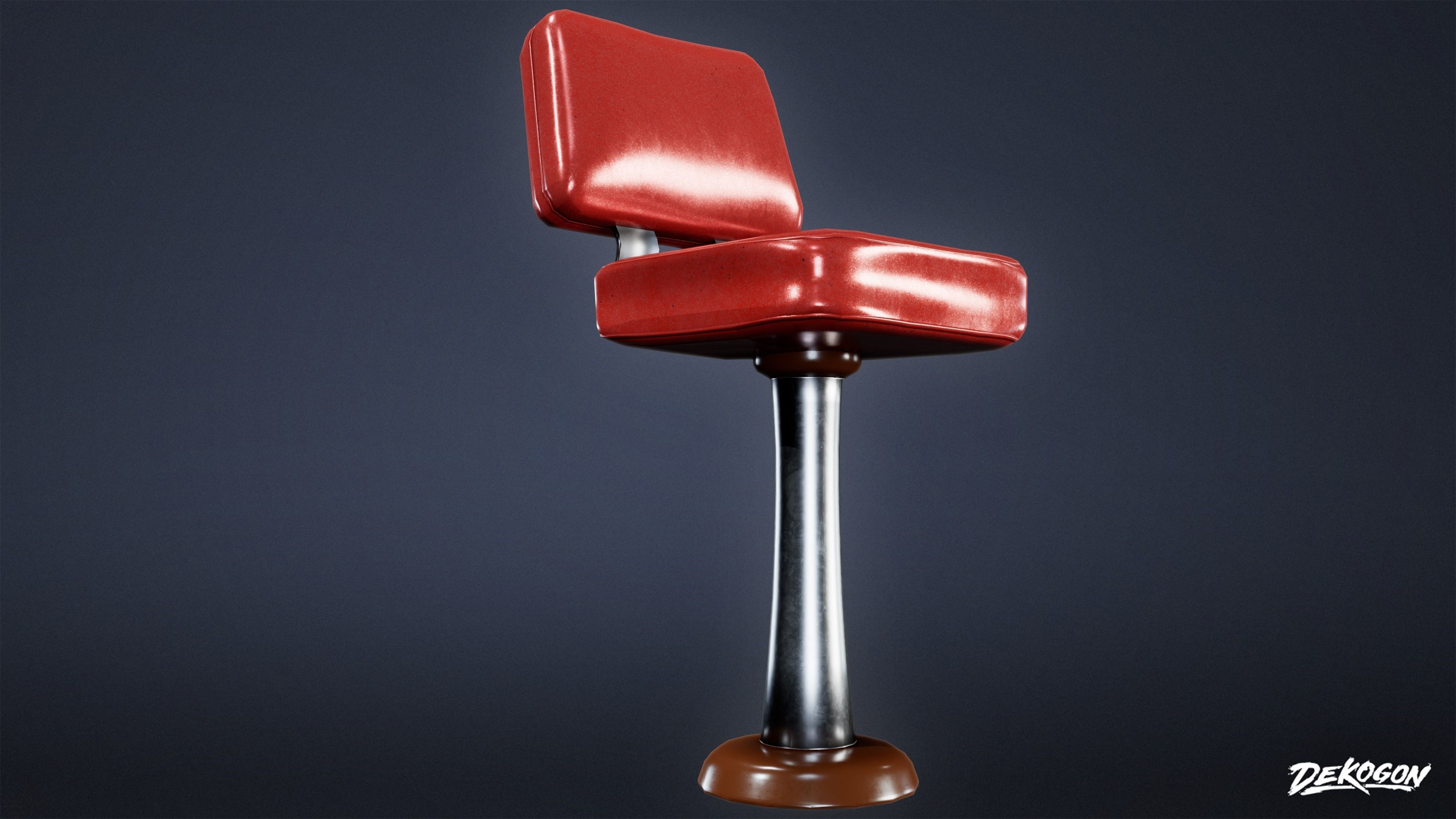 TRIANGLE DINER - Bar Chair 01 - LOW POLY Low-poly 3D model_6