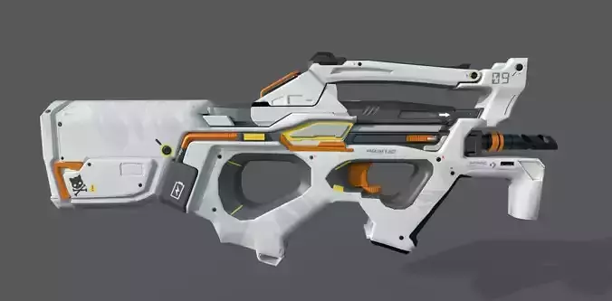 P90 Gun High-Low poly