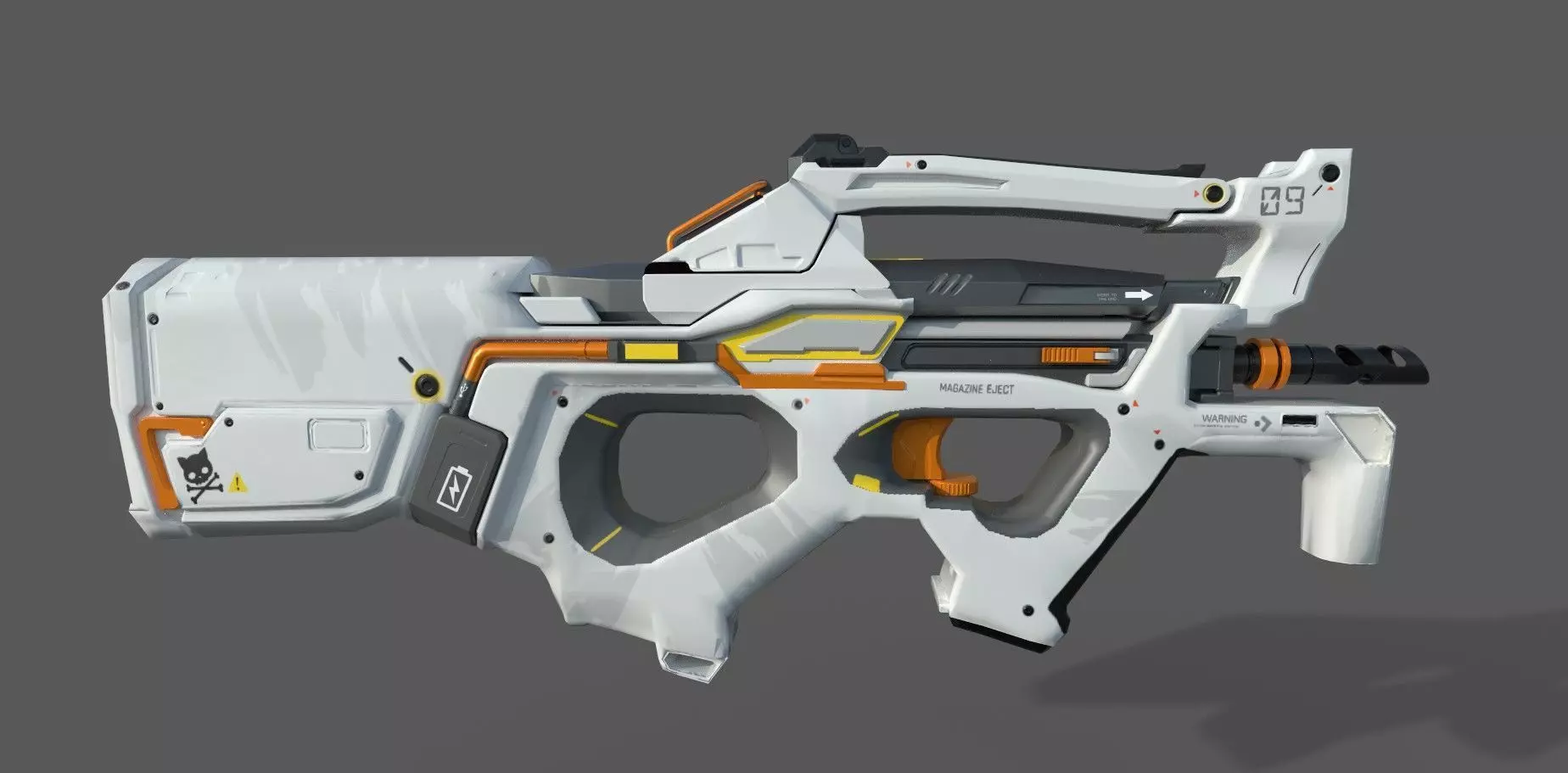 P90 Gun High-Low poly Low-poly 3D model_0