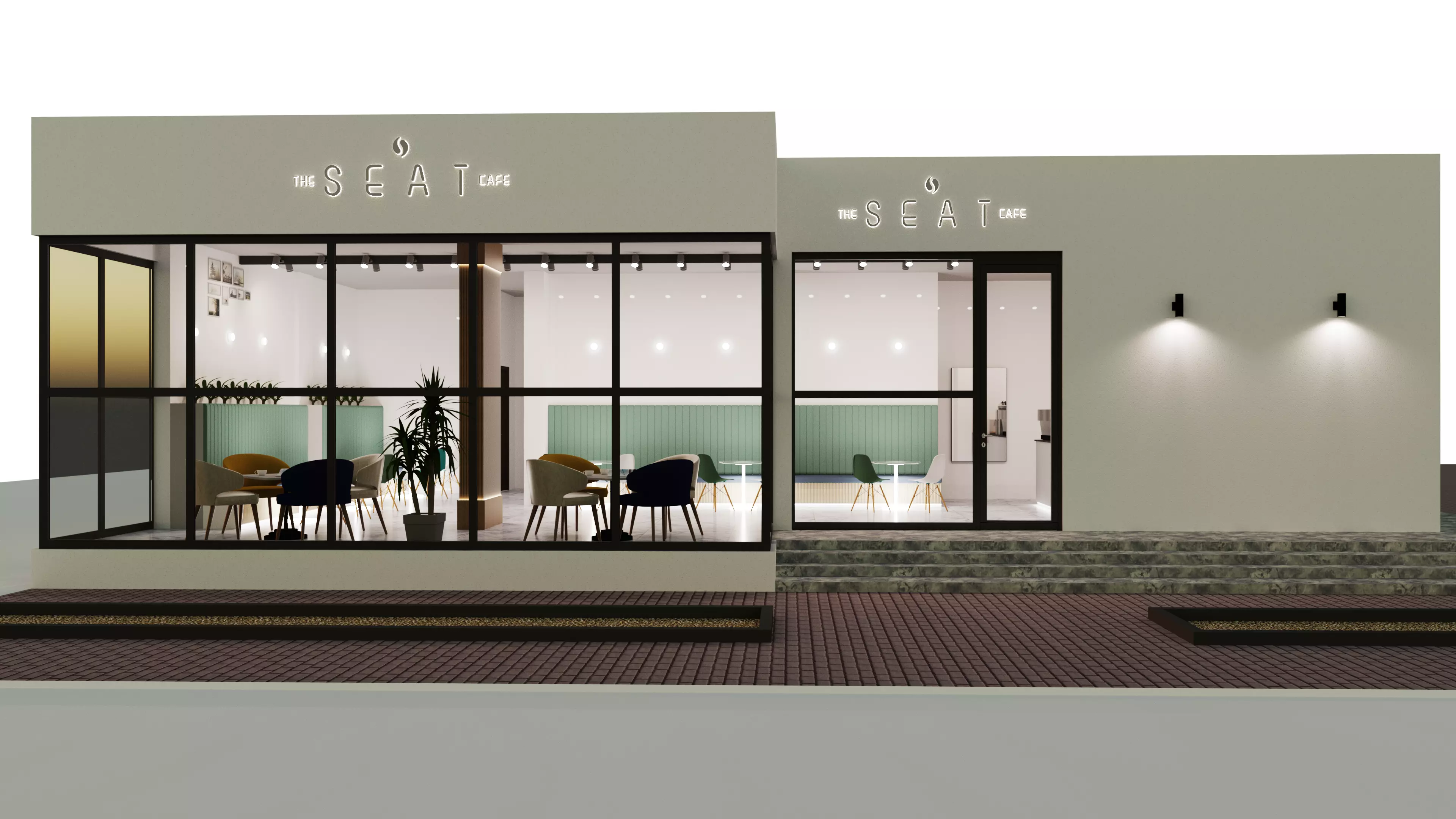Cafe design 3D model_0
