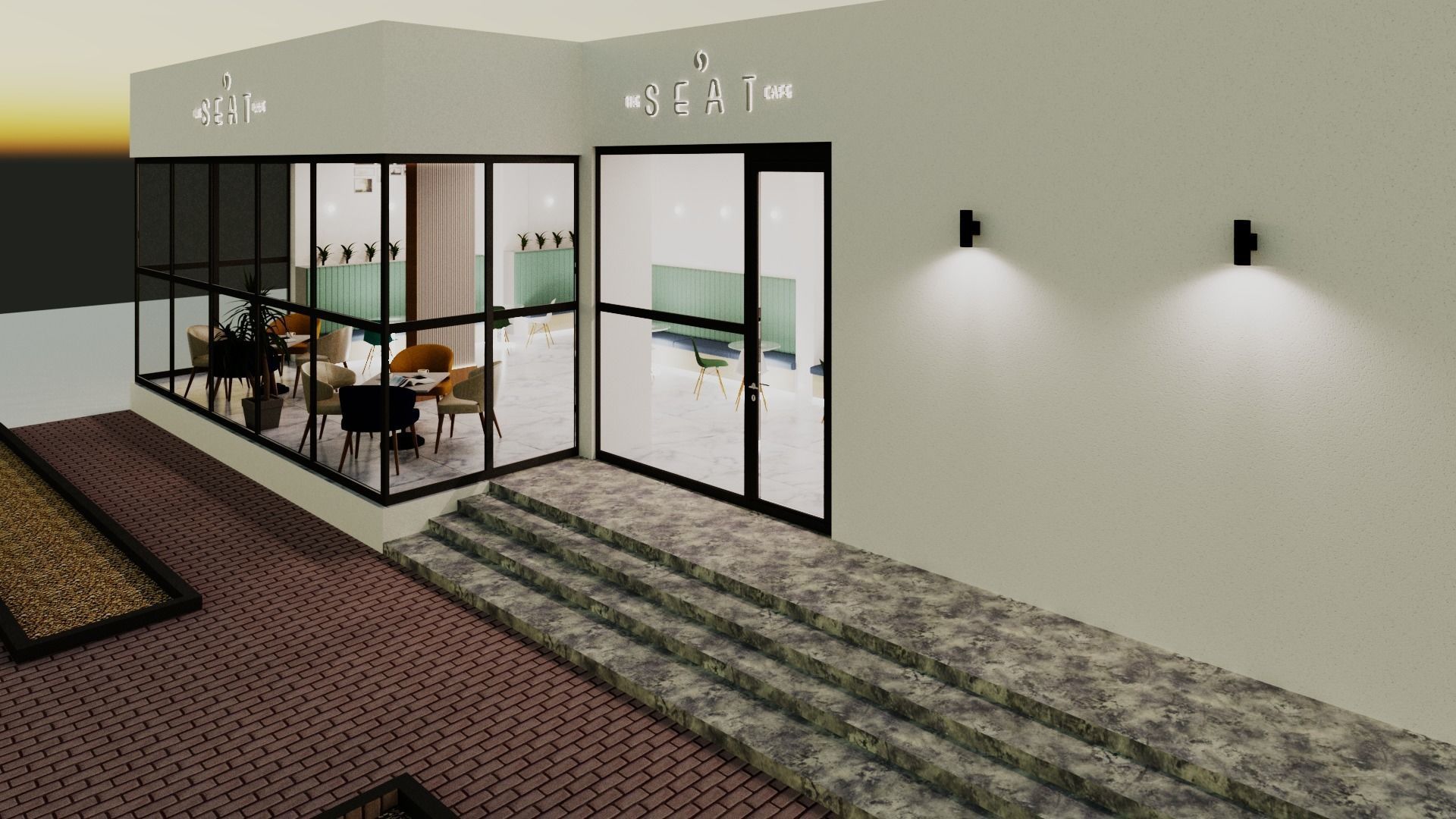 Cafe design 3D model_1