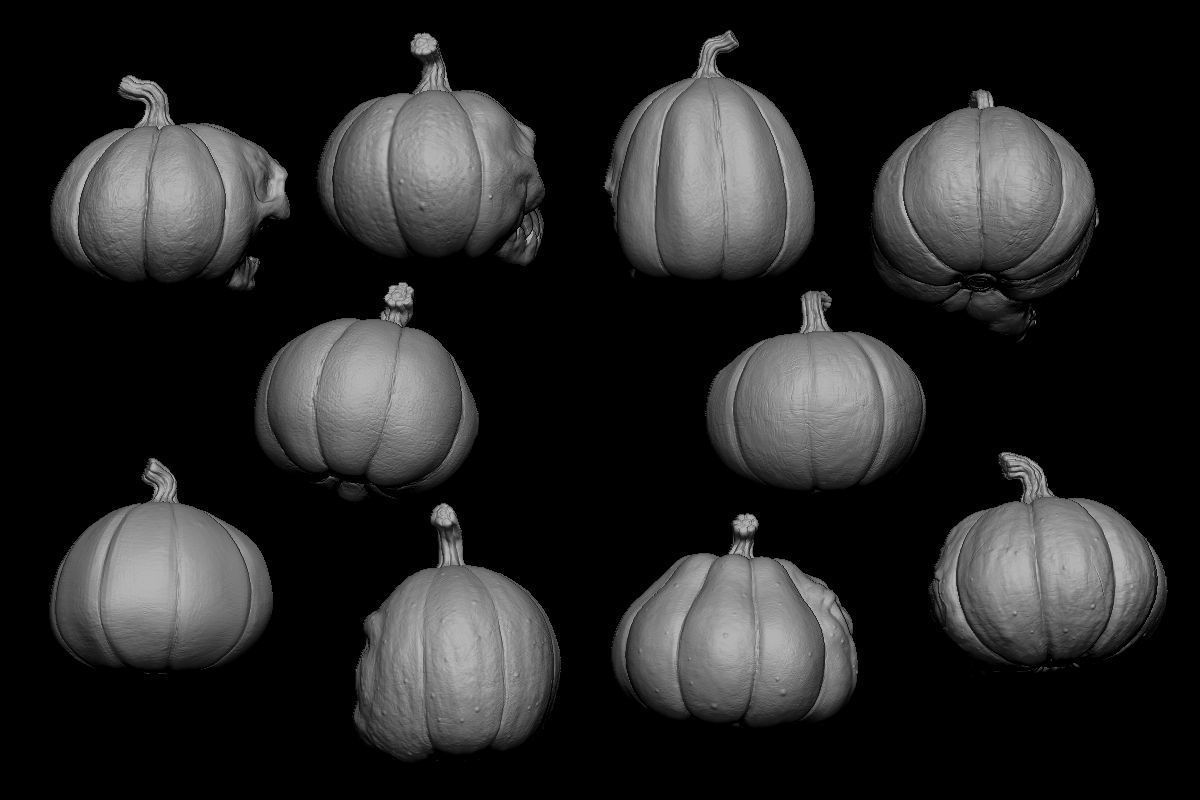 Pack Pumpkin Halloween STL Print 3D print model_5