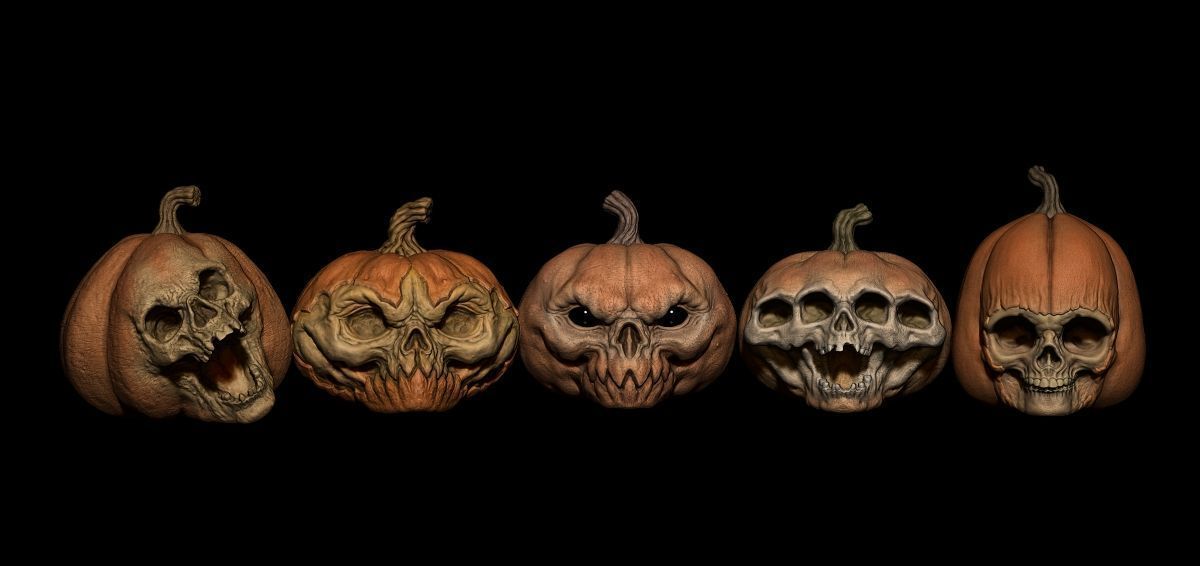 Pack Pumpkin Halloween STL Print 3D print model_14