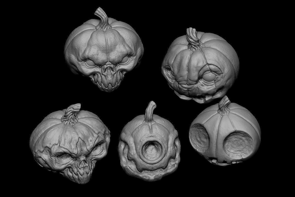 Pack Pumpkin Halloween STL Print 3D print model_2