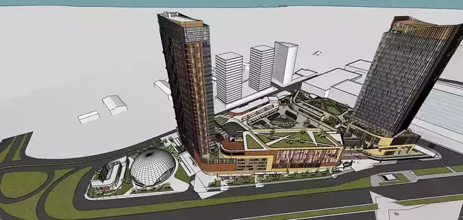 shopping mall roof top landscape