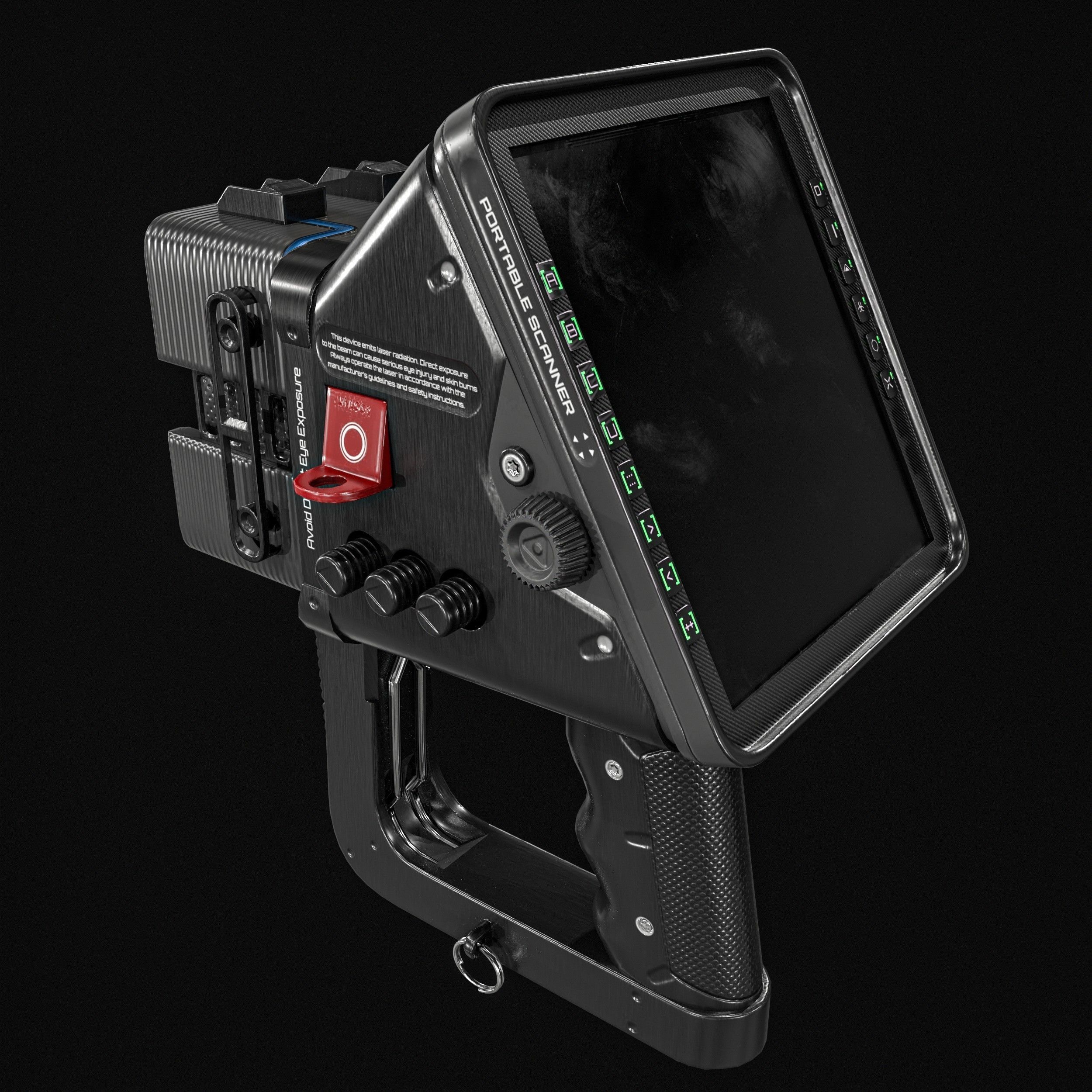 Sci fi Portable Scanner  With Addon Low-poly 3D model_12