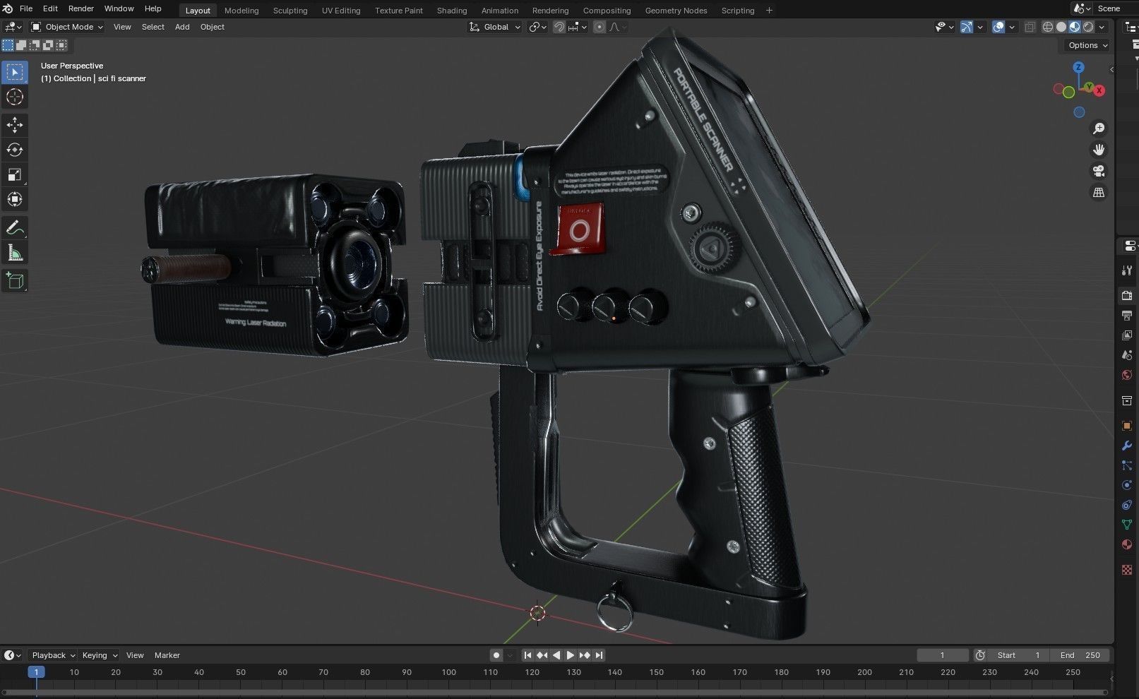 Sci fi Portable Scanner  With Addon Low-poly 3D model_36