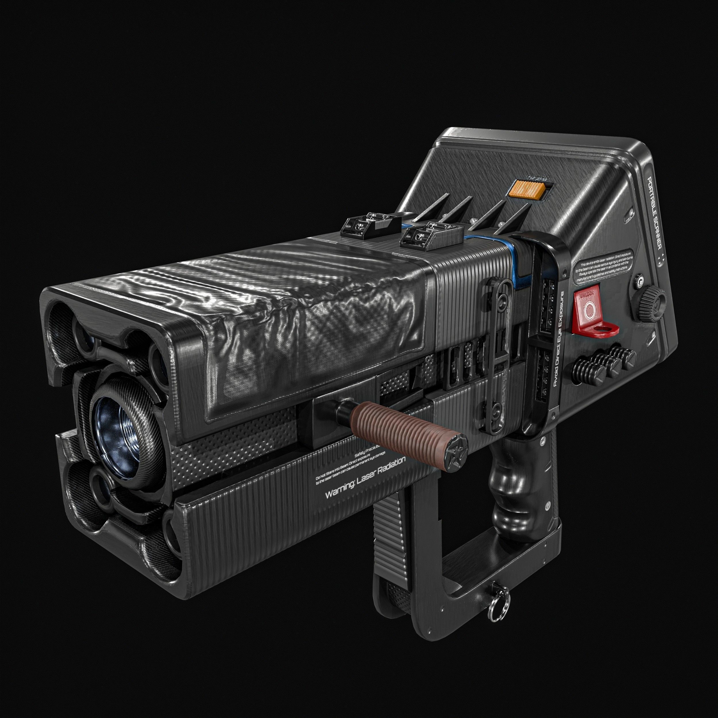 Sci fi Portable Scanner  With Addon Low-poly 3D model_7