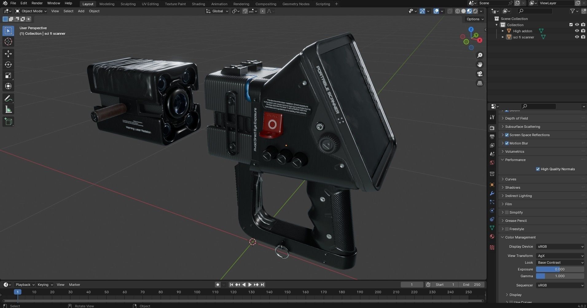 Sci fi Portable Scanner  With Addon Low-poly 3D model_33