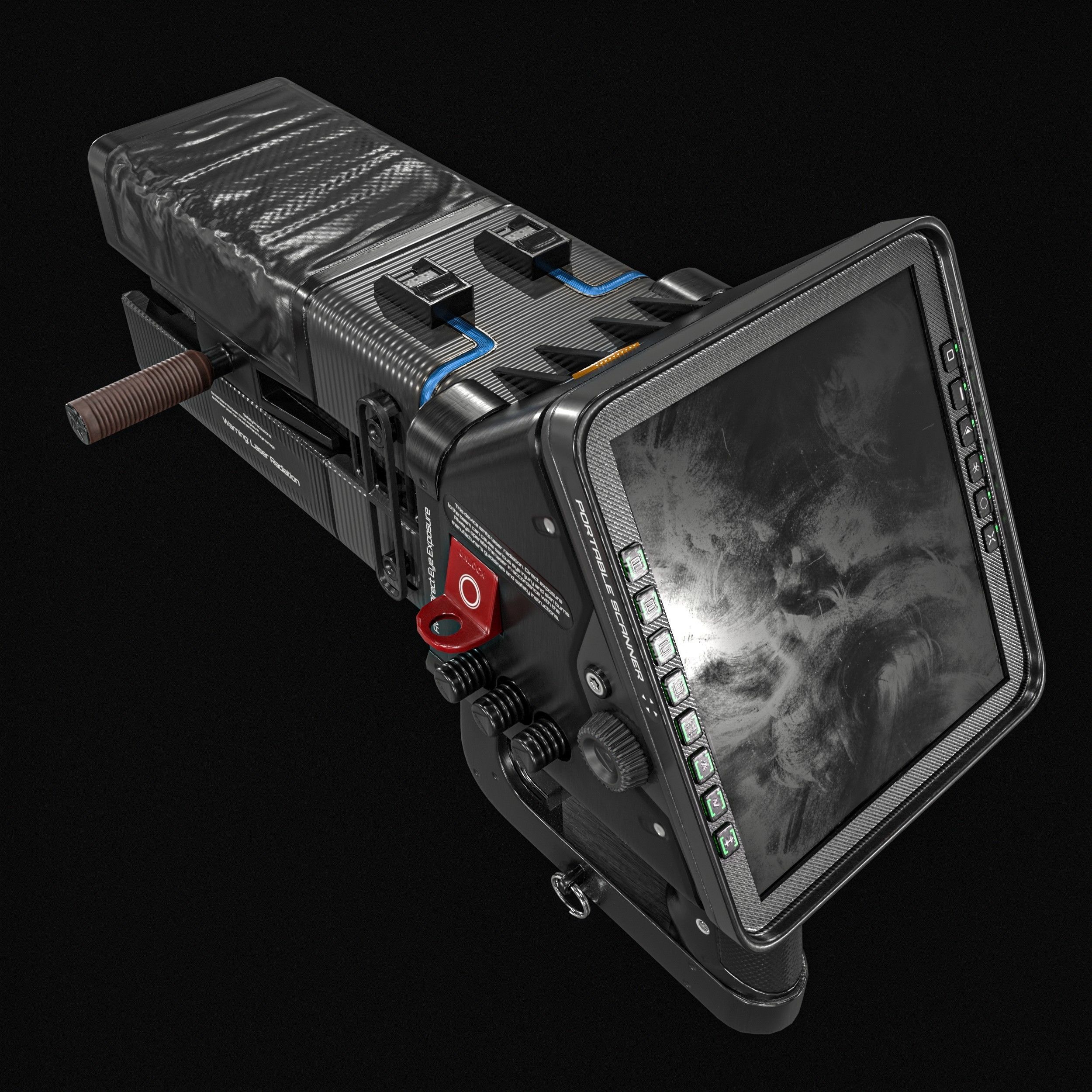 Sci fi Portable Scanner  With Addon Low-poly 3D model_13