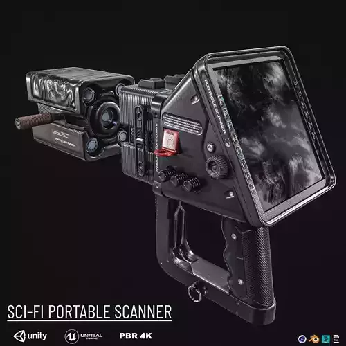Sci fi Portable Scanner  With Addon Low-poly 3D model