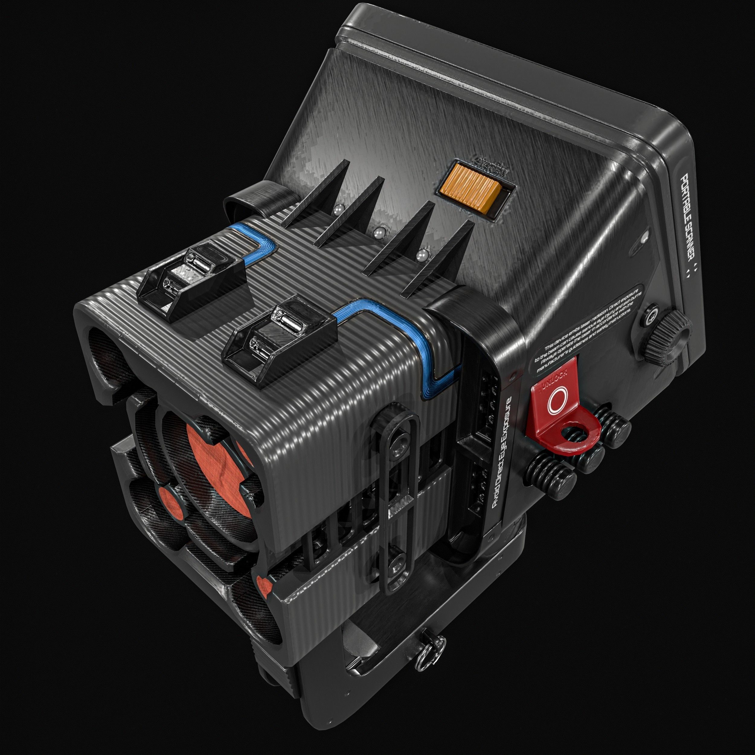 Sci fi Portable Scanner  With Addon Low-poly 3D model_11