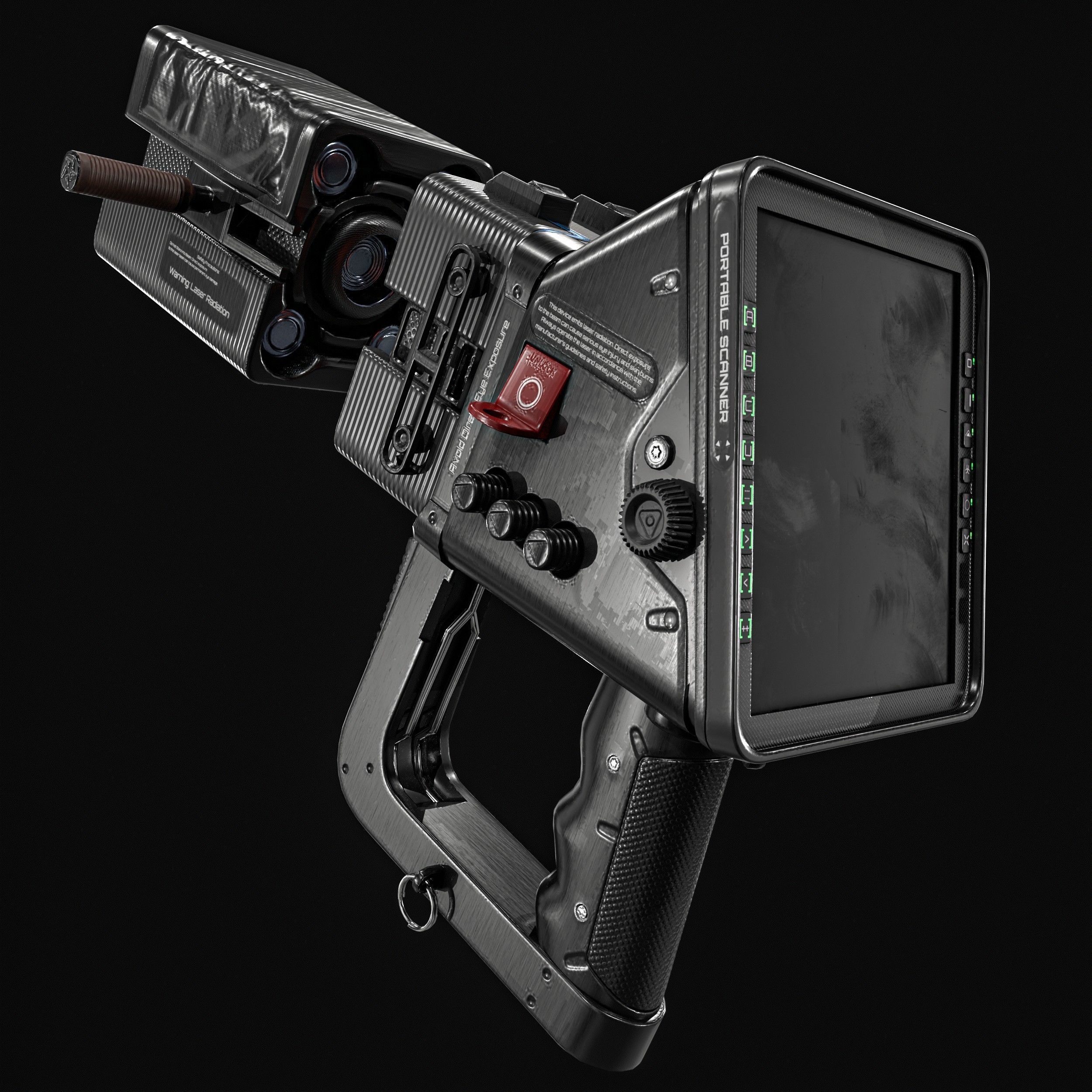 Sci fi Portable Scanner  With Addon Low-poly 3D model_5
