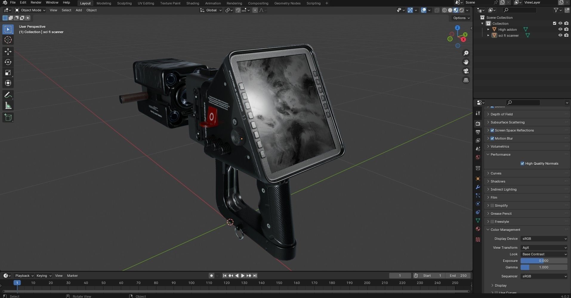 Sci fi Portable Scanner  With Addon Low-poly 3D model_32