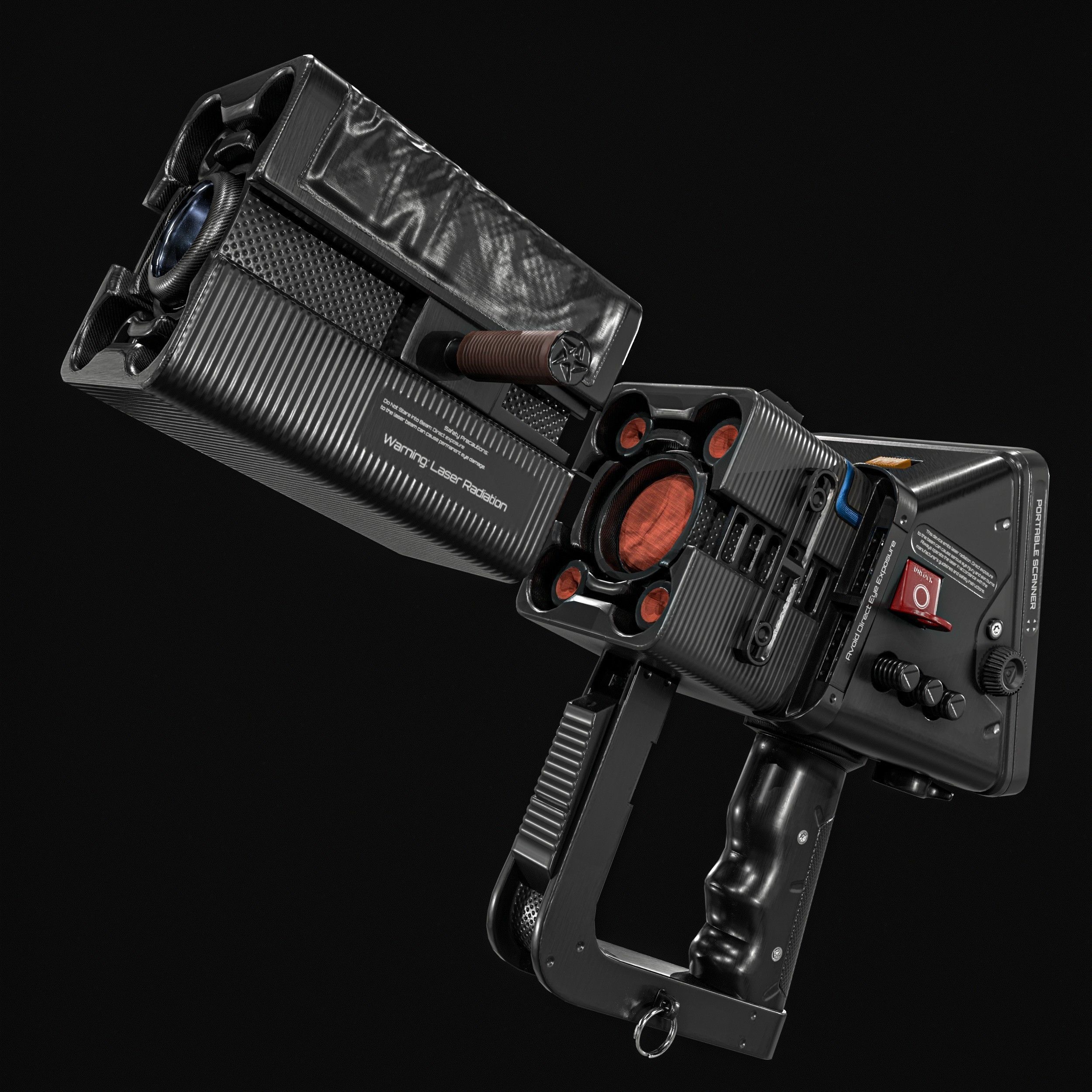 Sci fi Portable Scanner  With Addon Low-poly 3D model_2