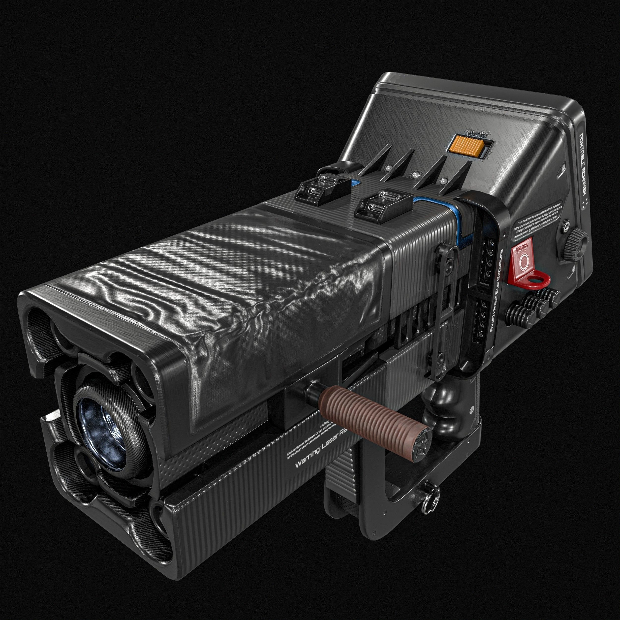 Sci fi Portable Scanner  With Addon Low-poly 3D model_25