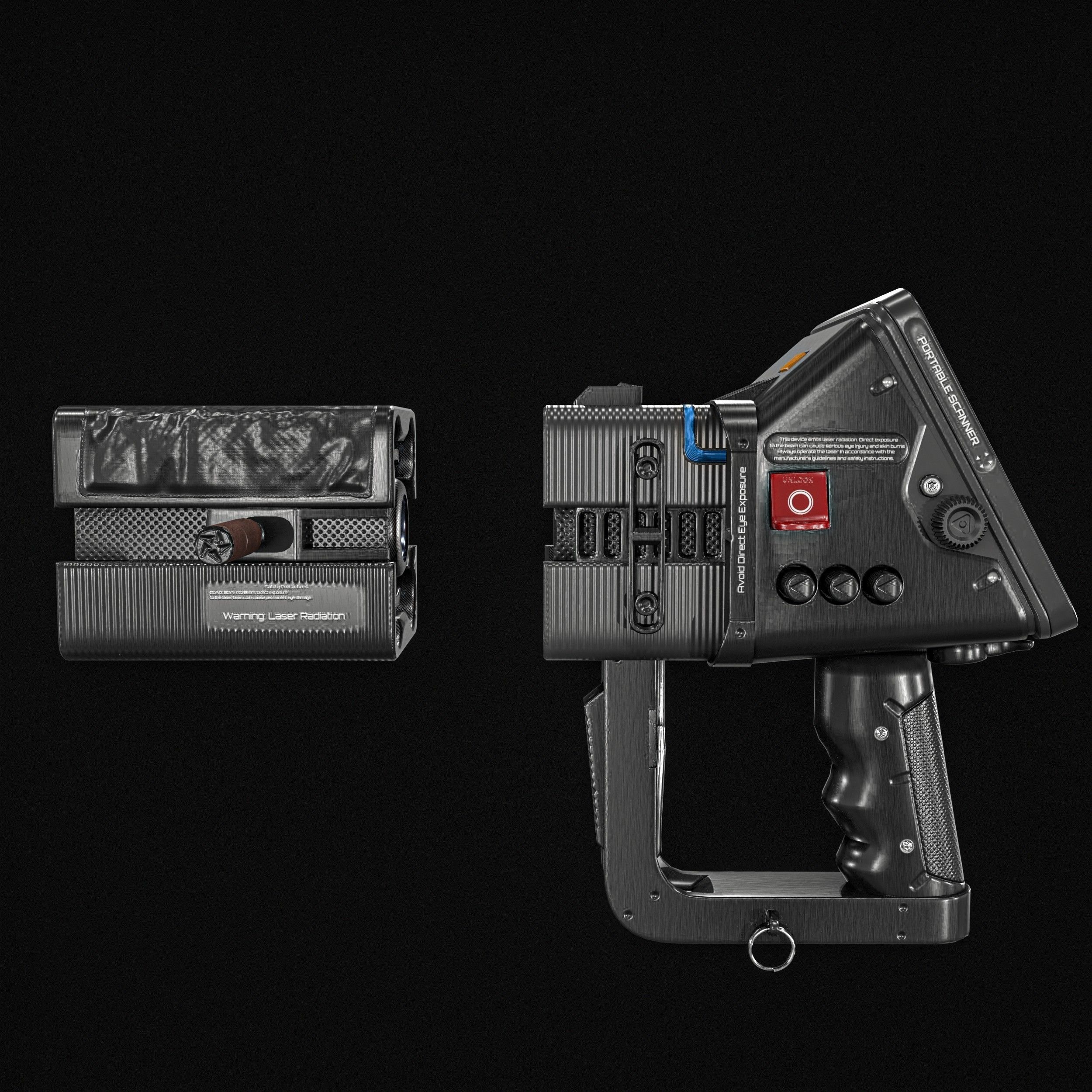 Sci fi Portable Scanner  With Addon Low-poly 3D model_31