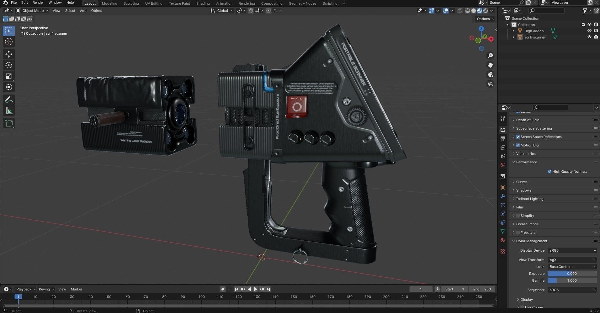 Sci fi Portable Scanner  With Addon Low-poly 3D model_35