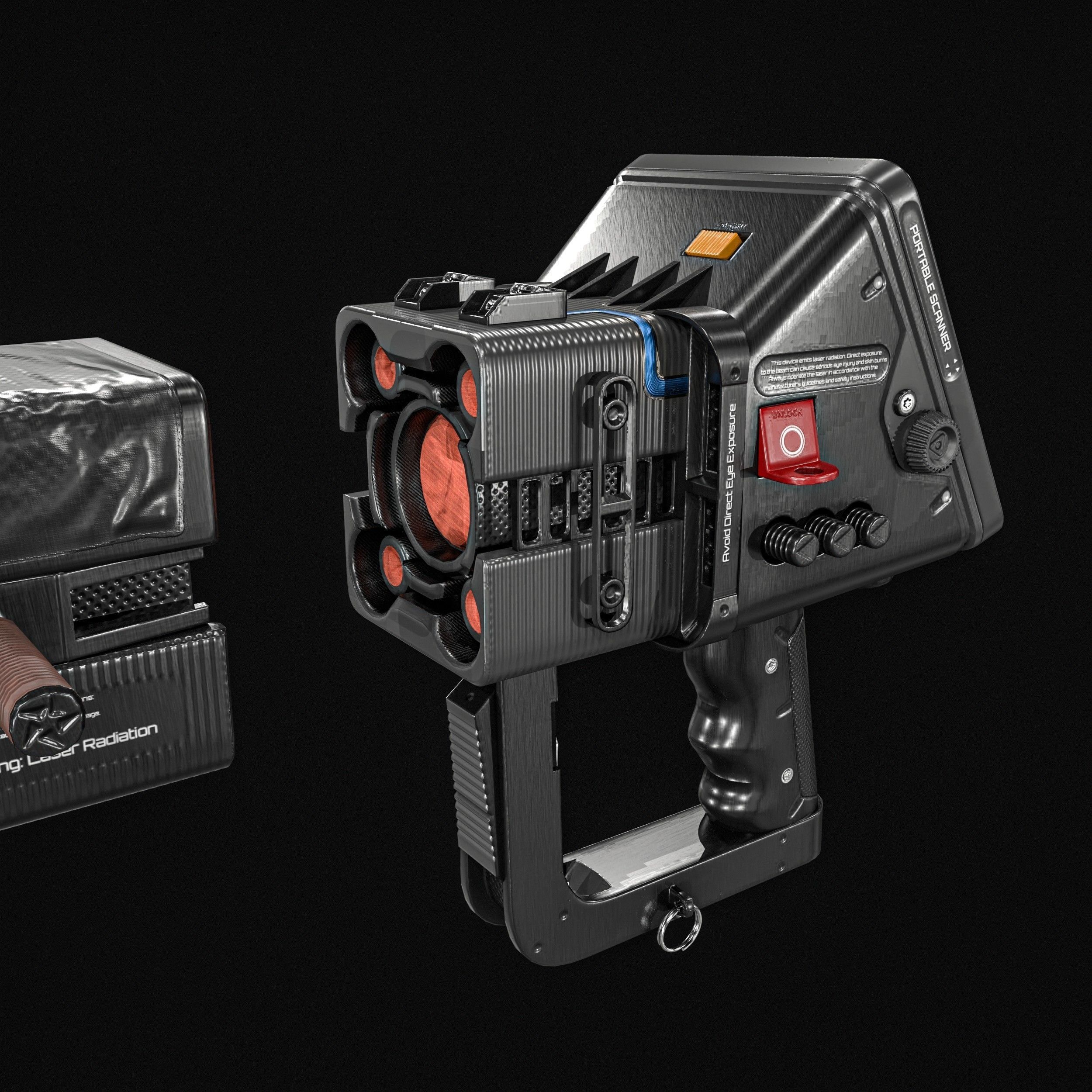 Sci fi Portable Scanner  With Addon Low-poly 3D model_1