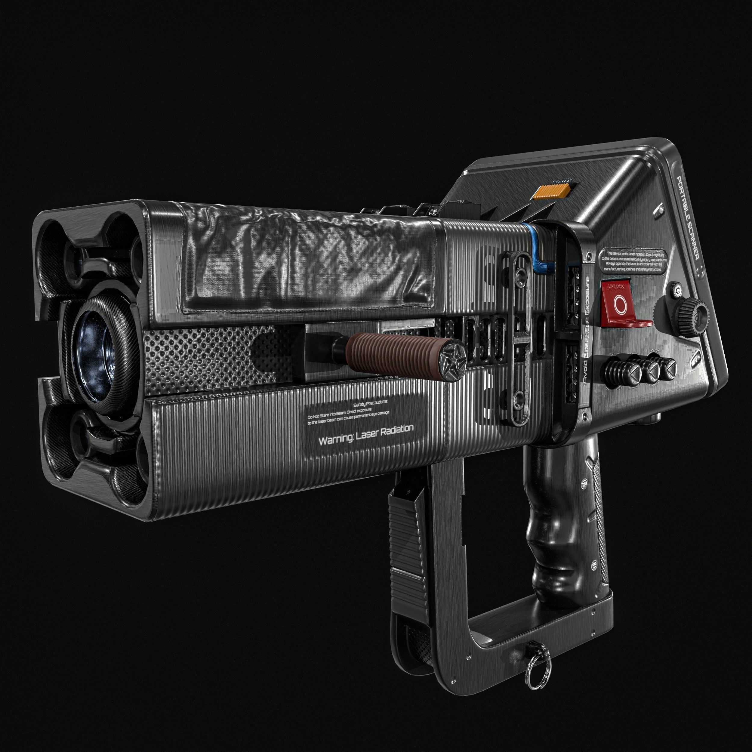 Sci fi Portable Scanner  With Addon Low-poly 3D model_4