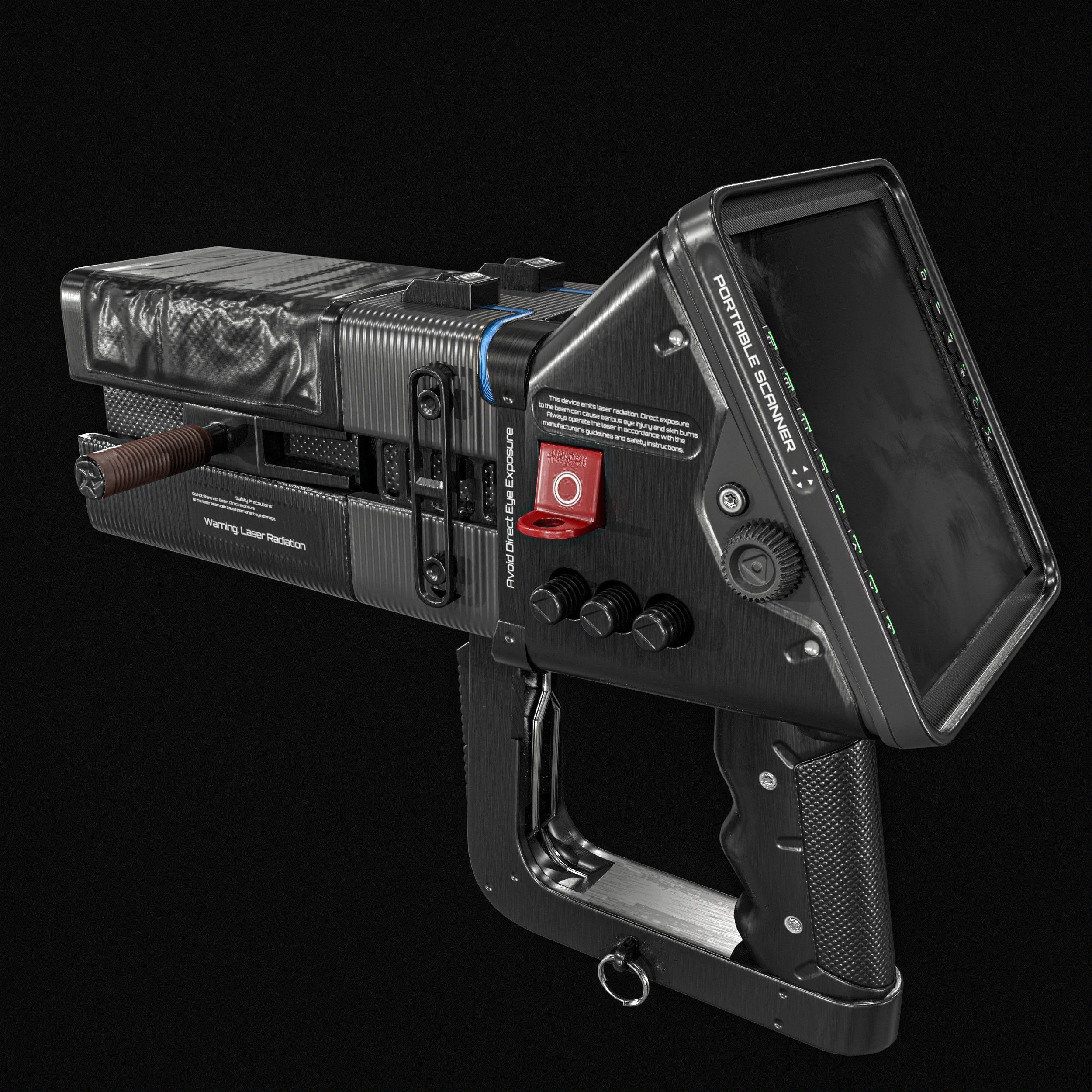 Sci fi Portable Scanner  With Addon Low-poly 3D model_6