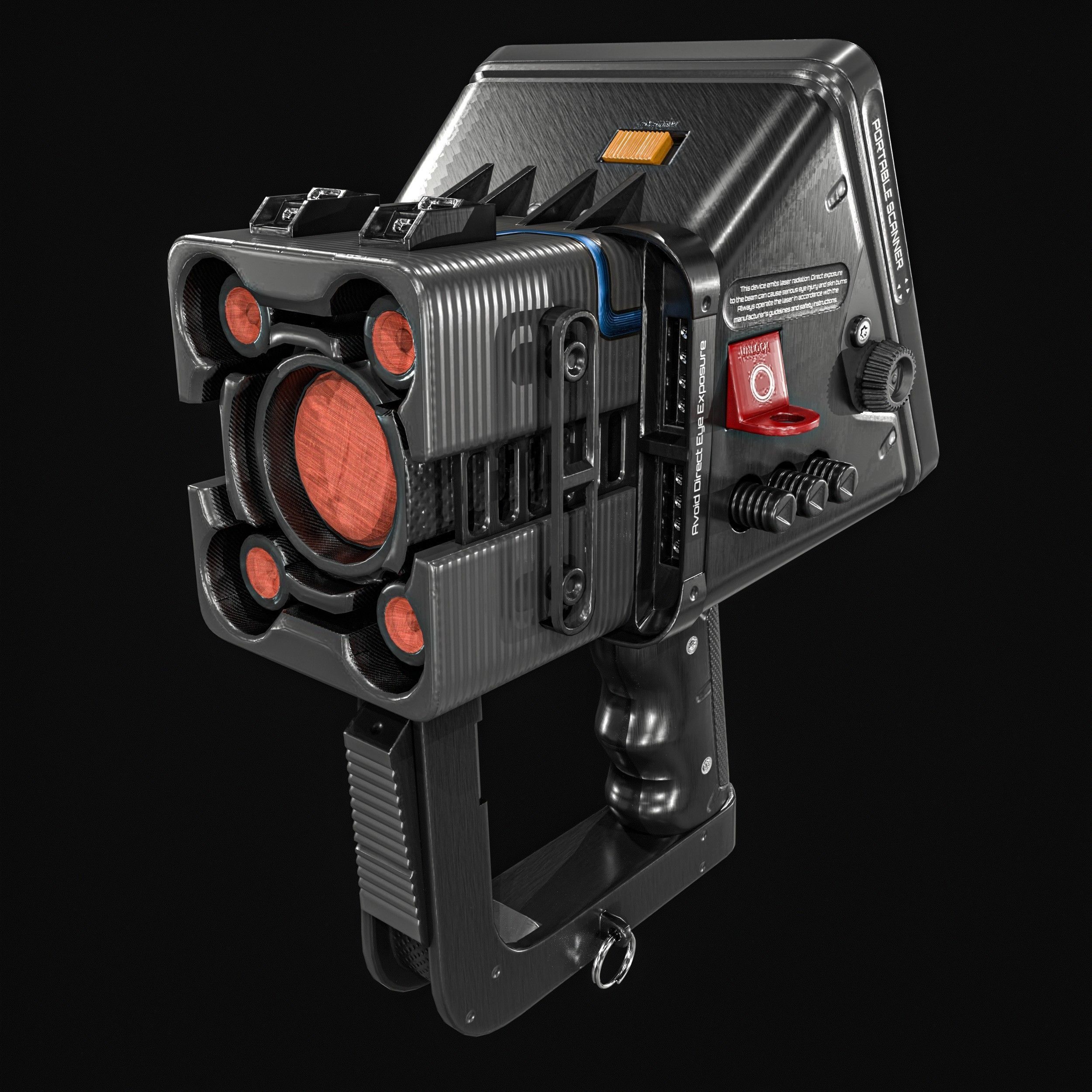 Sci fi Portable Scanner  With Addon Low-poly 3D model_14