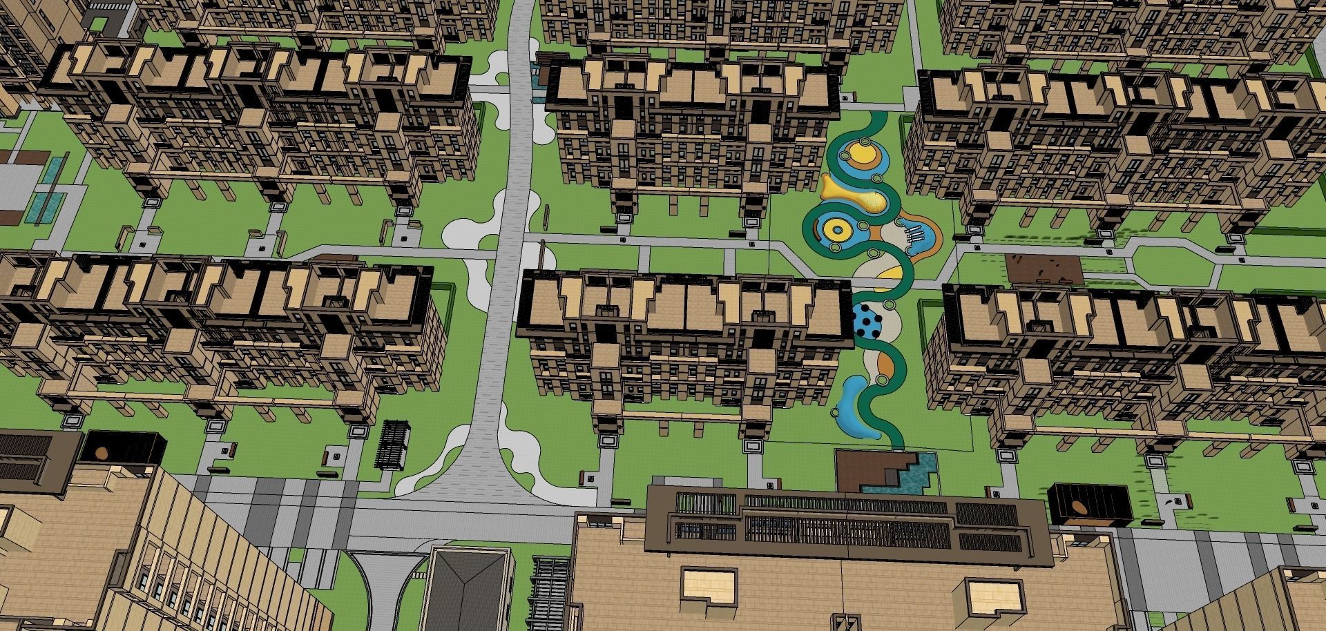 housing development village  3D model_2