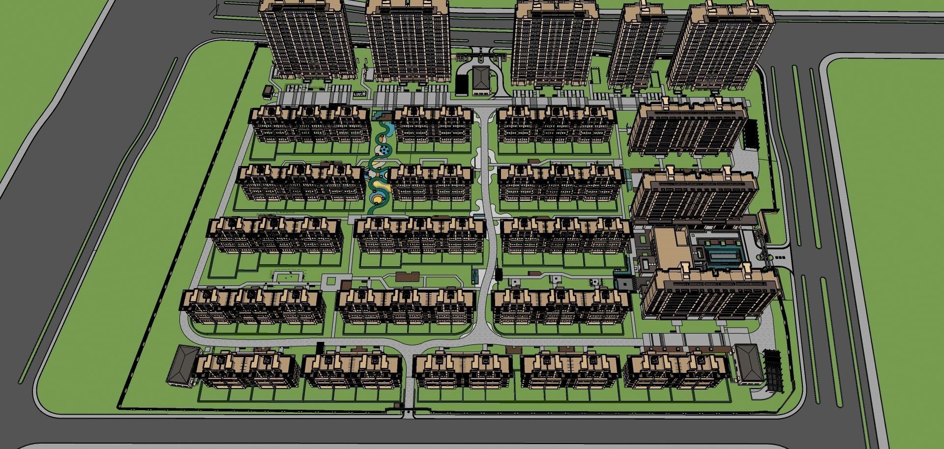 housing development village  3D model_1