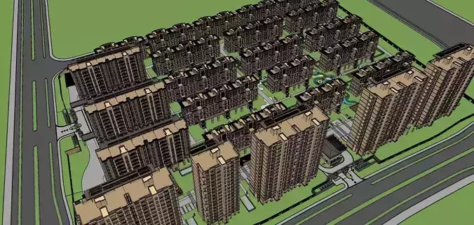 housing development village  3D model