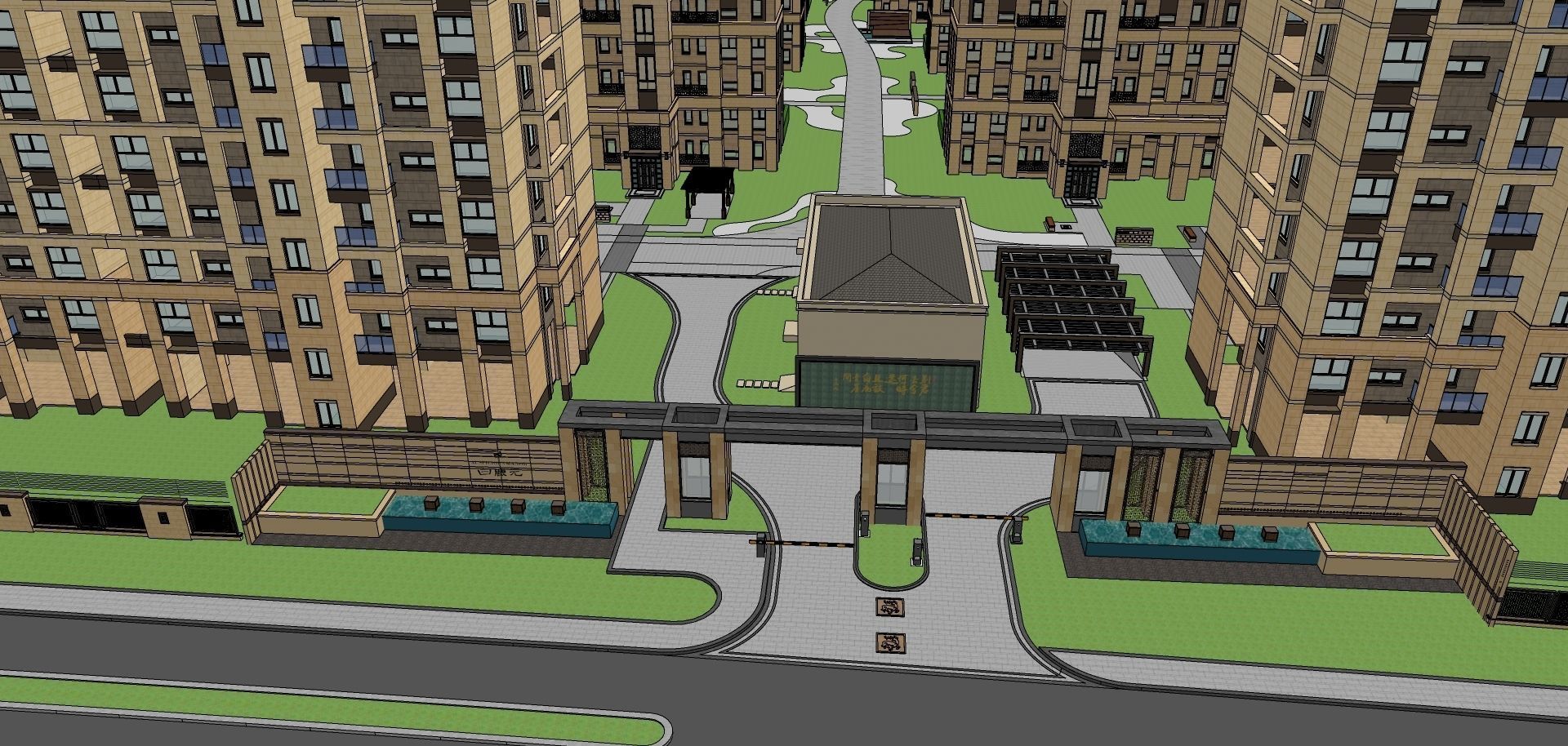 housing development village  3D model_3