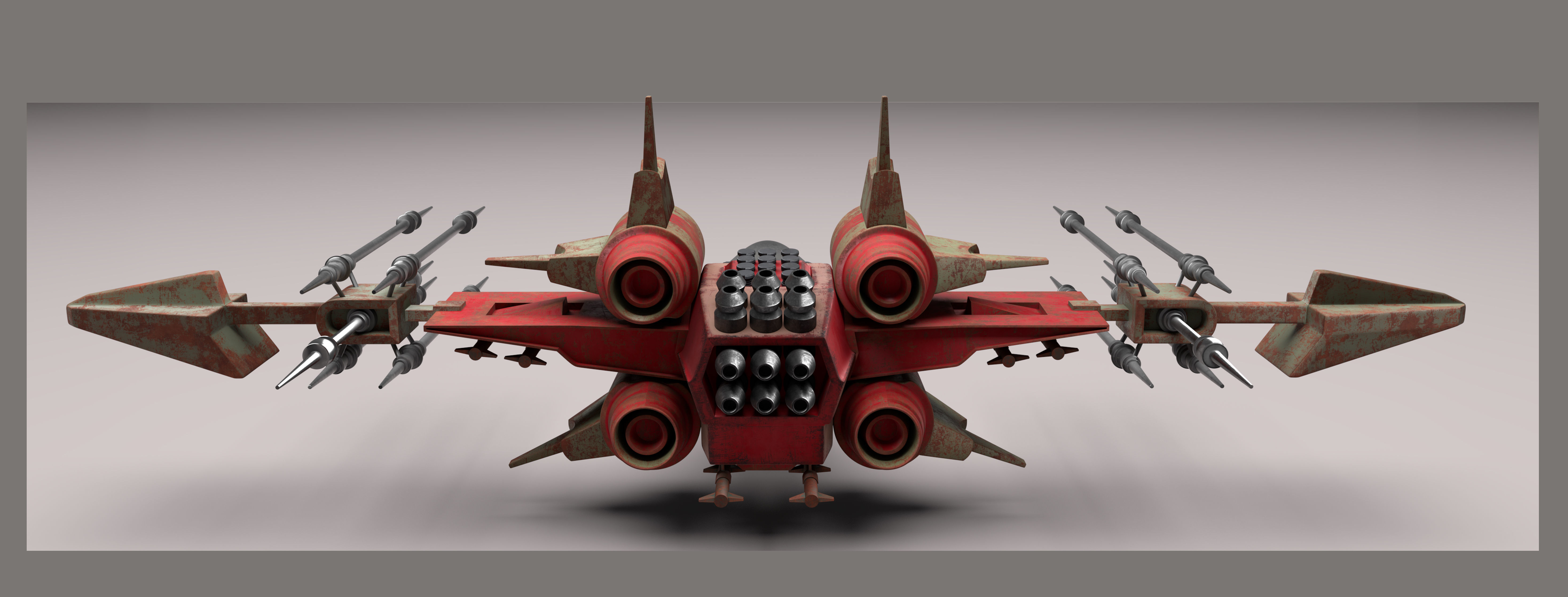 Si Fi Fighter jet Low-poly 3D model_5