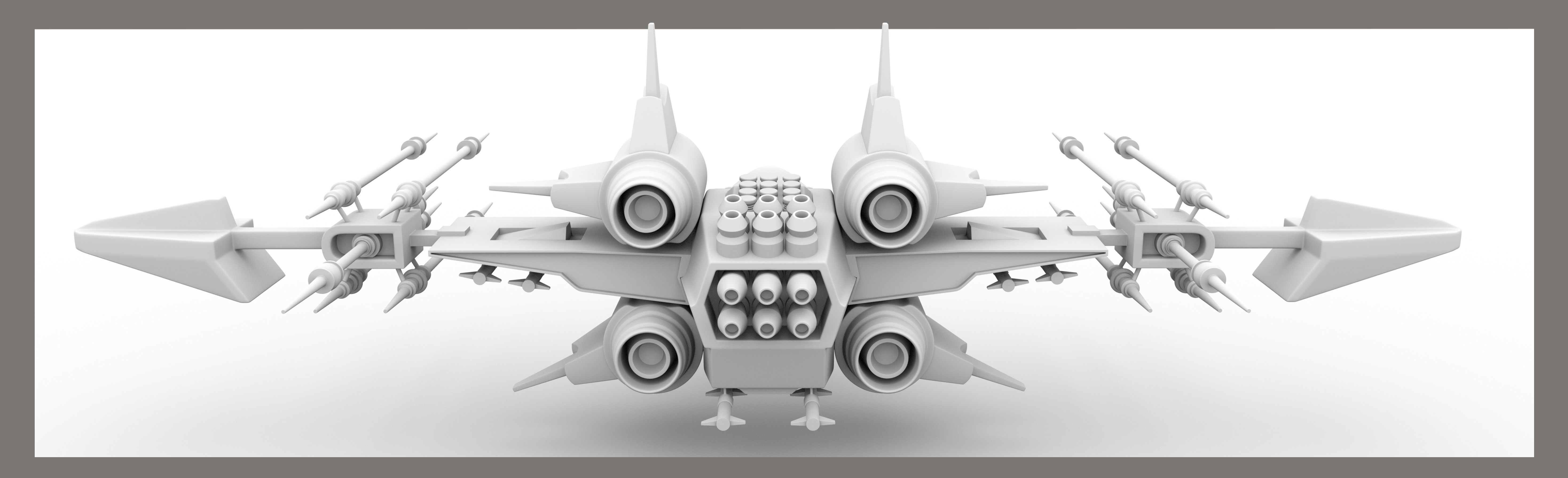 Si Fi Fighter jet Low-poly 3D model_9