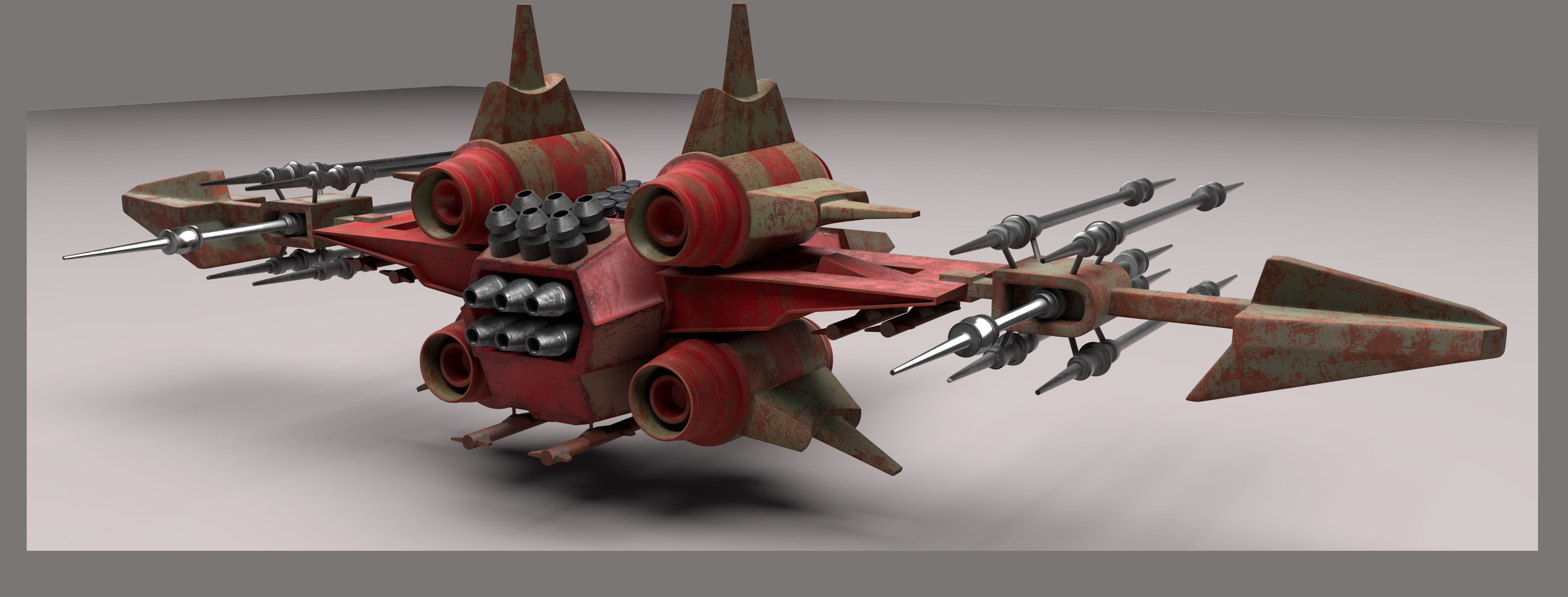 Si Fi Fighter jet Low-poly 3D model_4