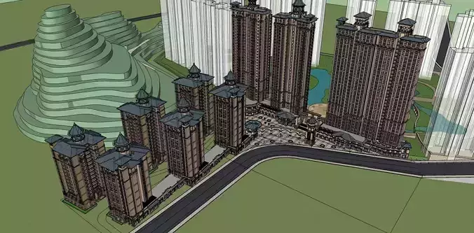 ancient archiecture highrise 3D model