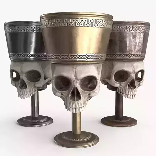 Antique Skull Goblet Low-poly 3D model