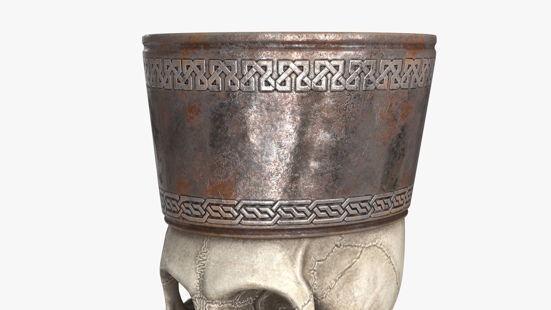 Antique Skull Goblet Low-poly 3D model_5