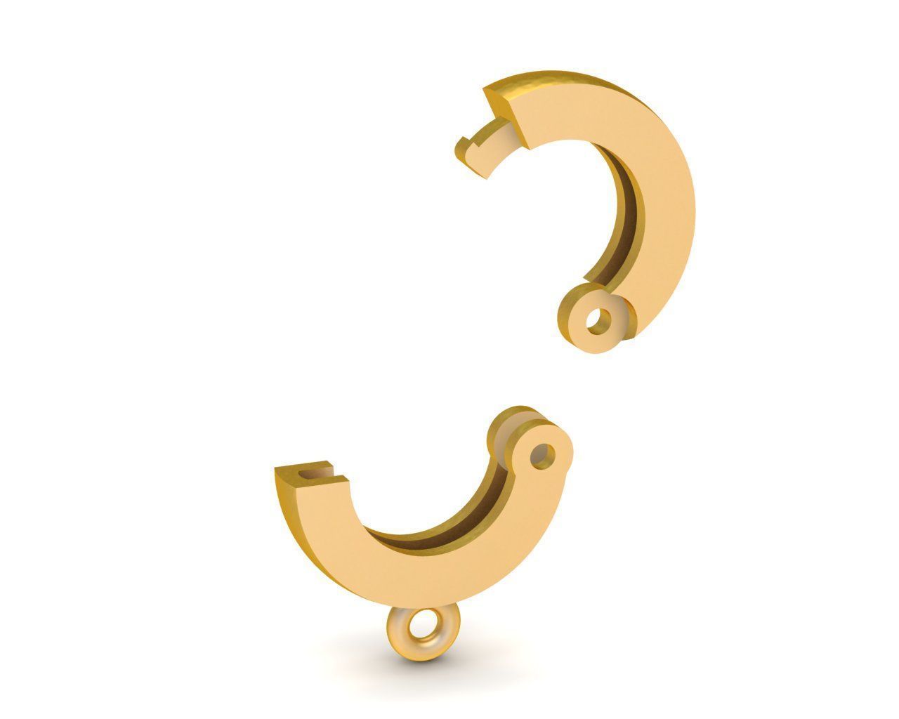 5402a Round Lock for Pedant or Charm bracelets 3D print model_3