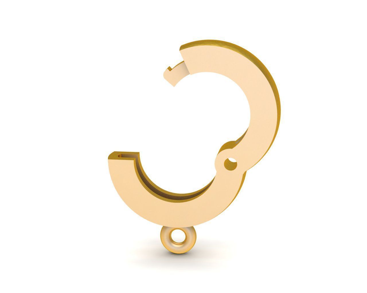 5402a Round Lock for Pedant or Charm bracelets 3D print model_2