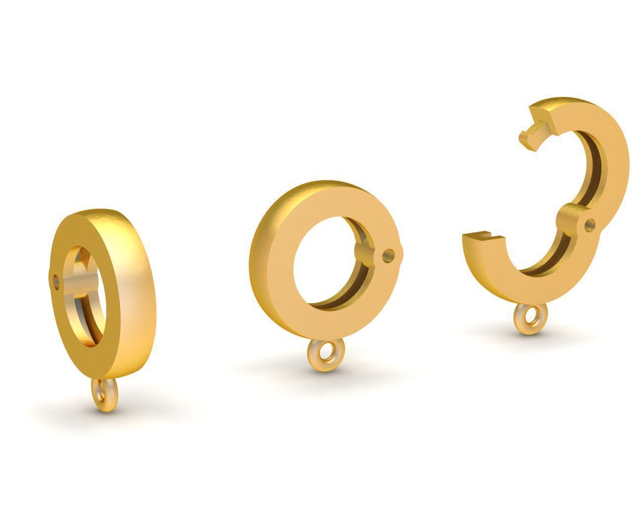 5402a Round Lock for Pedant or Charm bracelets 3D print model_1