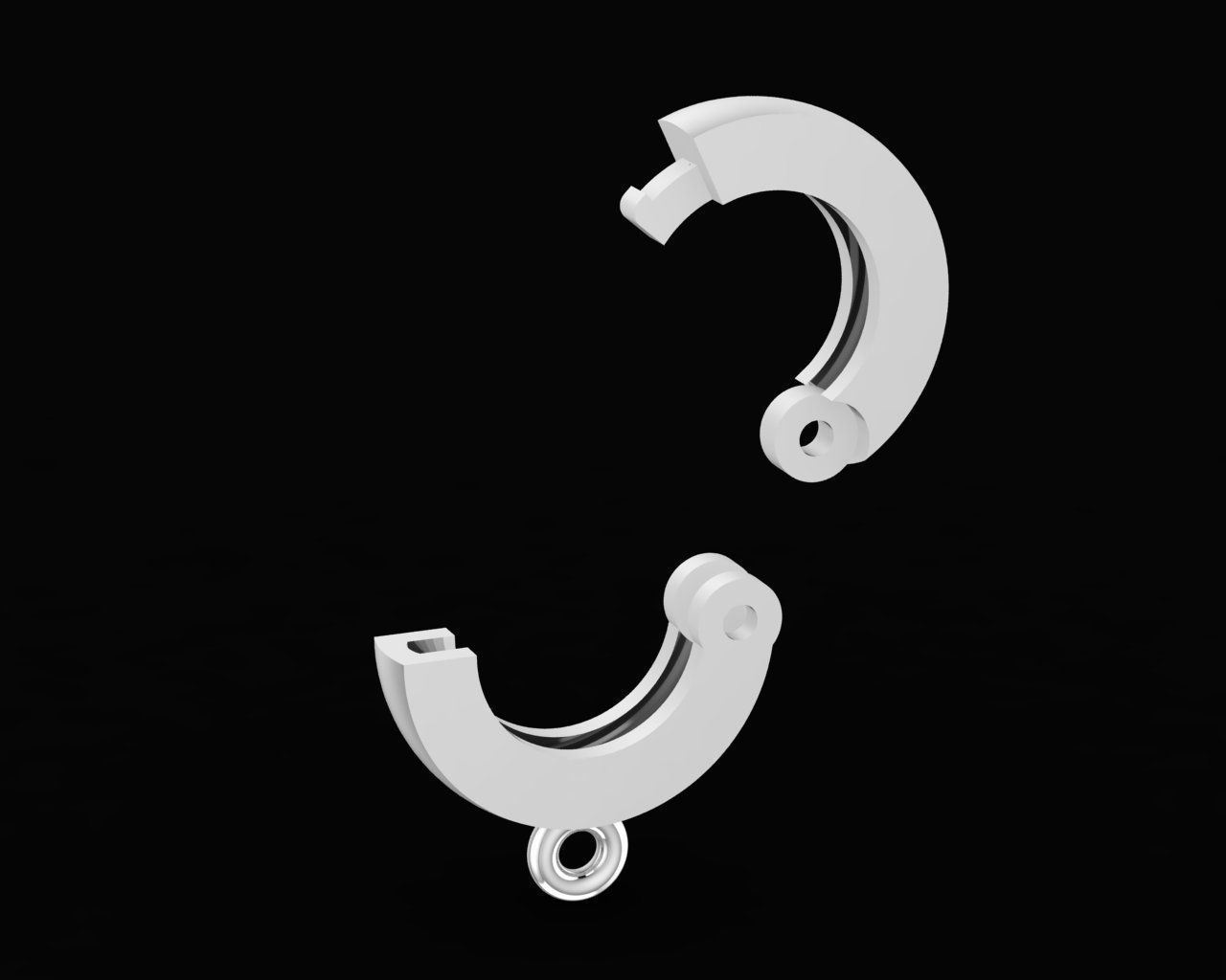 5402a Round Lock for Pedant or Charm bracelets 3D print model_5